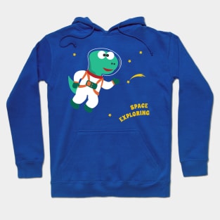 Funny dinosaur in space. Dinosaur in outer space. Hoodie